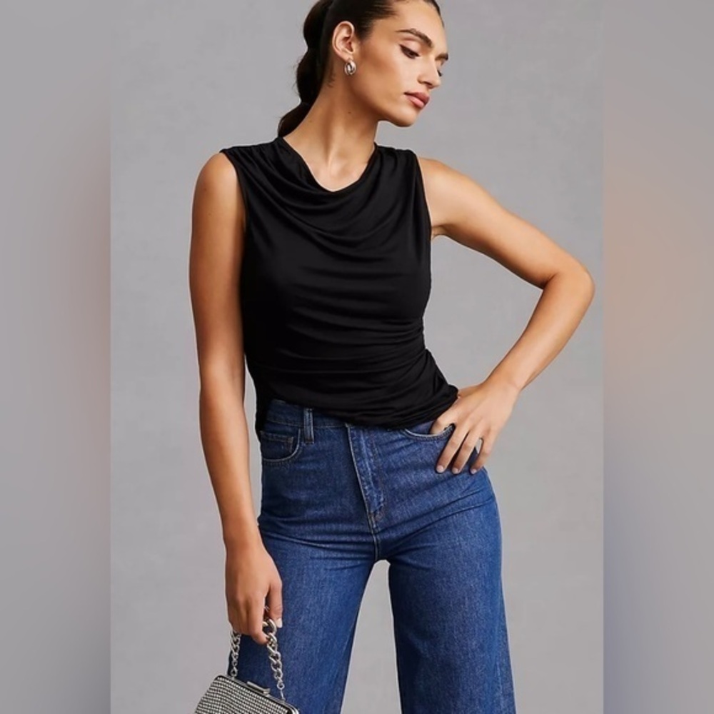 Anthropologie cowl Black Sleeveless tank small